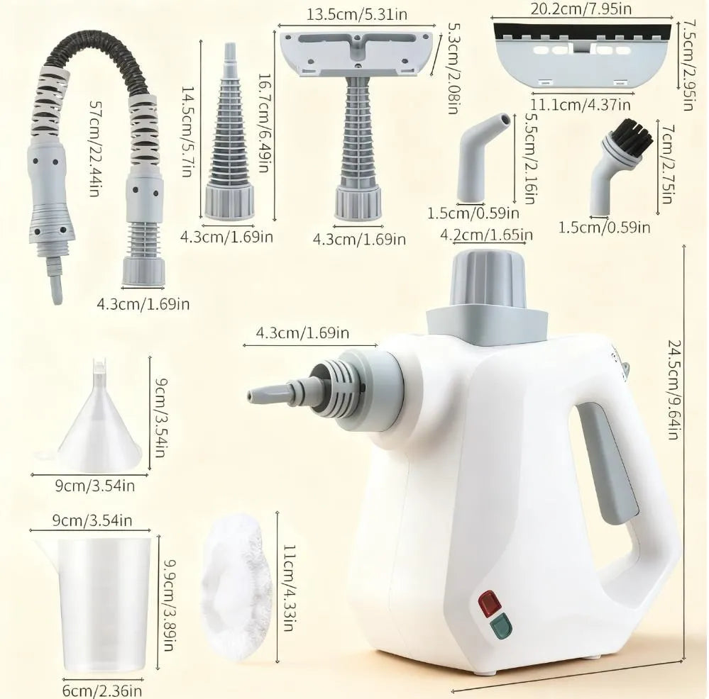 ll-in-One 9-Piece Steam Cleaner Kit, 1000W for Professional Results