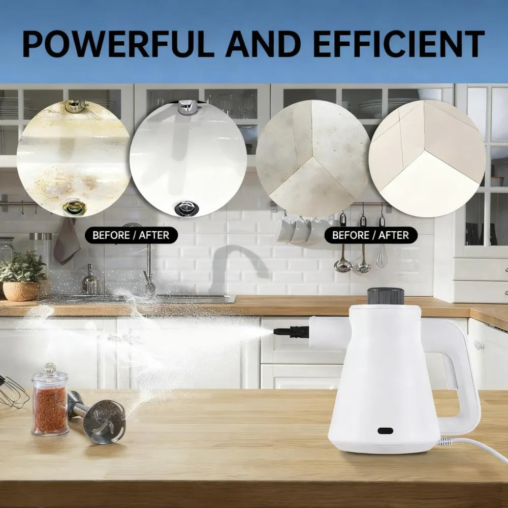 Multi-Surface Cleaner with Safety Lock: 1000W, 3.5 Bar & 7 Attachments