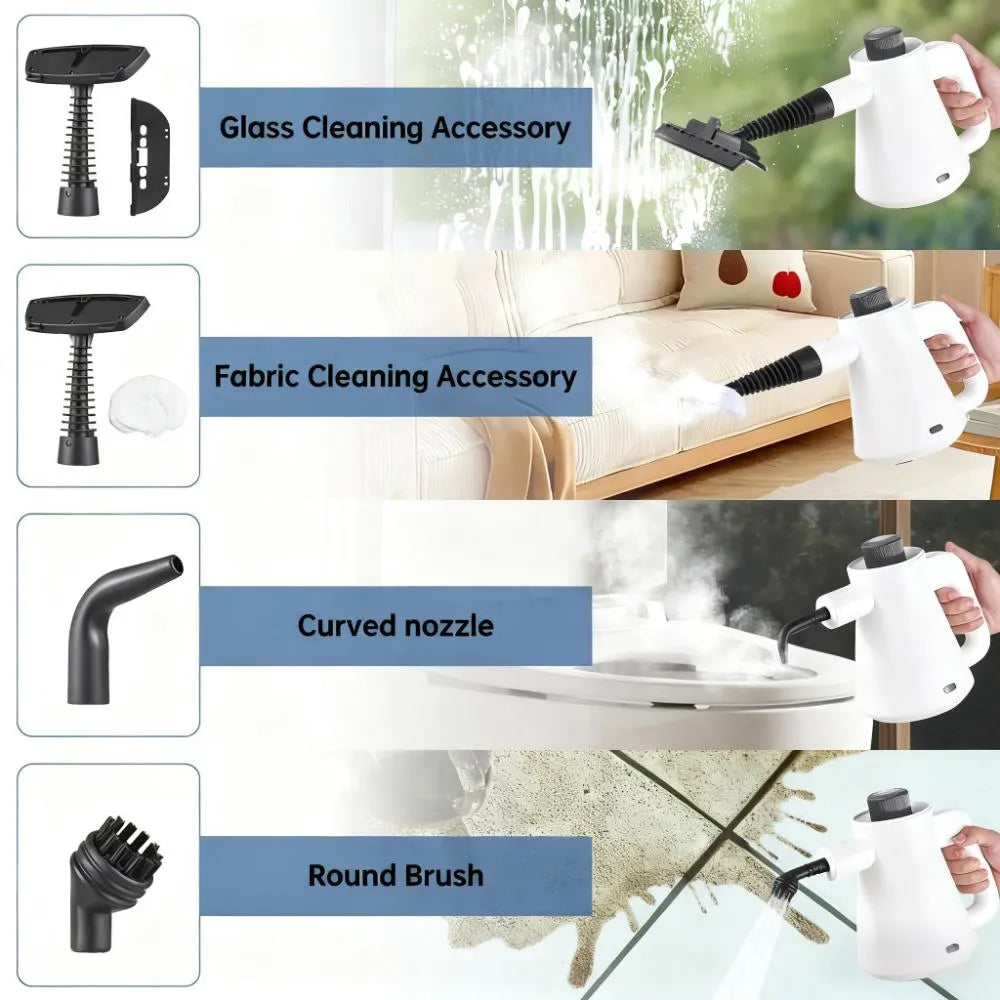 Multi-Surface Cleaner with Safety Lock: 1000W, 3.5 Bar & 7 Attachments