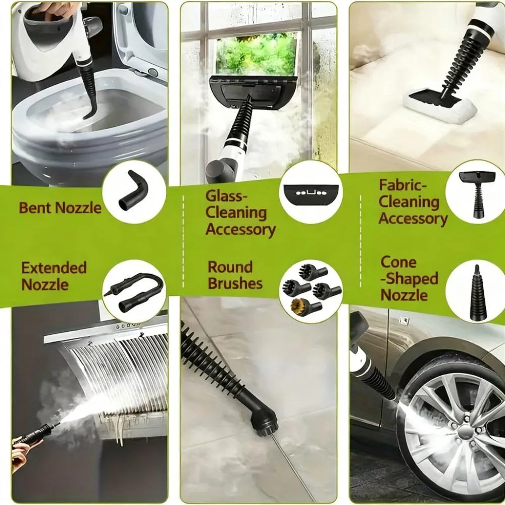 All-in-One Handheld Steam Cleaner with 12 Accessories