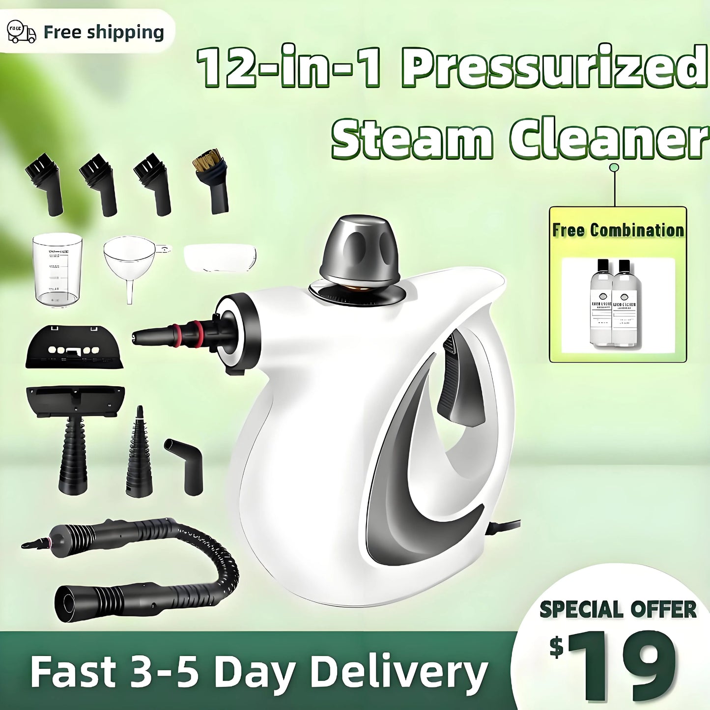 🔥$19 (was $49)🔥9-In-1 Pressurized Steamer: Deep Clean, Zero Chemicals