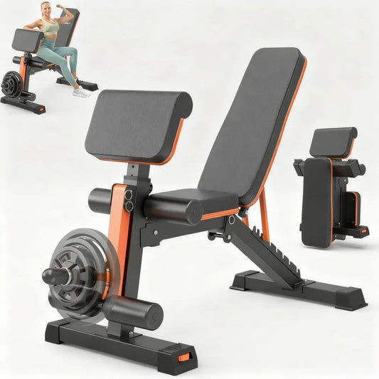 Heavy-Duty Adjustable Bench, 1000LB Capacity, Foldable