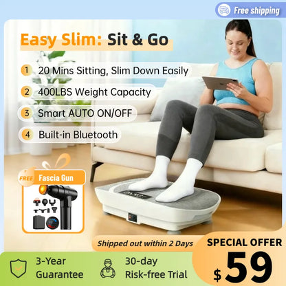【🔥Direct Discount🔥】Easy Slim Vibration Plate Exercise Machine (Sit & Lose) + Free Gift!